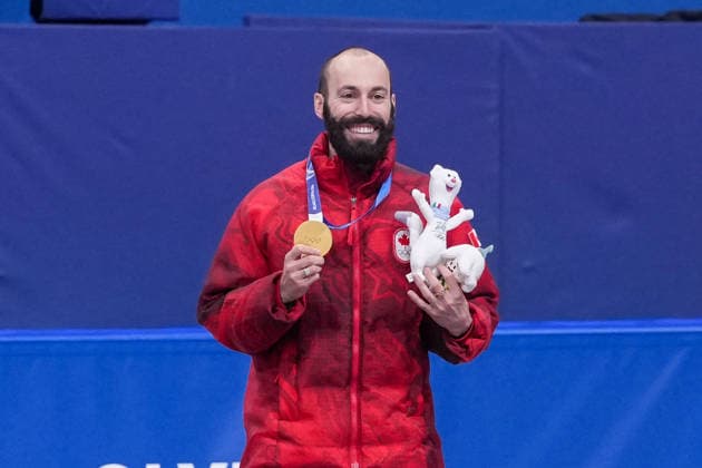 2026-02-18 - Milano Cortina 2026 Winter Olympics MILAN, ITALY - FEBRUARY 18: Steven Dubois of Canada performing on the Short Track Speed skating, Eisschnelllauf during day 14 of the Milano Cortina 2026 Winter Olympics at the Milano Ice Skating Arena on February 18, 2026 in Milan, Italy Milan Milano Ice Skating Arena Italy Content not available for redistribution in The Netherlands directly or indirectly through any third parties. Copyright: xAndrexWeeningx
