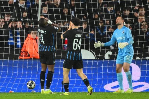 Club Brugge v Atletico de Madrid - UEFA Champions League BRUGGE, BELGIUM - FEBRUARY 18 : Ordonez Joel defender of Club Brugge scoring a goal against his team during the UEFA Champions League 2025 26 knockout phase play-off match first leg between Club Brugge and Atletico de Madrid on February 18, 2026 in Brugge, Belgium, 18 02 2026 Brugge Belgium  Copyright: xVincentxKalutx