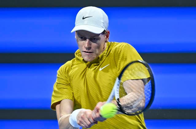 ATP, Tennis Herren QATAR EXXONMOBIL OPEN-ROUND OF 16 Jannik Sinner of Italy competes against Alexei Popyrin of Australia in the Round of q6 at the ATP men s Qatar ExxonMobil Open 2026 tennis tournament at the Khalifa International Tennis Complex in Doha, Qatar, on February 18 2026. DOHA Qatar Copyright: xNOUSHADx
