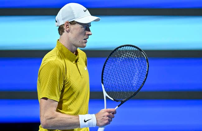 ATP, Tennis Herren QATAR EXXONMOBIL OPEN-ROUND OF 16 Jannik Sinner of Italy competes against Alexei Popyrin of Australia in the Round of q6 at the ATP men s Qatar ExxonMobil Open 2026 tennis tournament at the Khalifa International Tennis Complex in Doha, Qatar, on February 18 2026. DOHA Qatar Copyright: xNOUSHADx