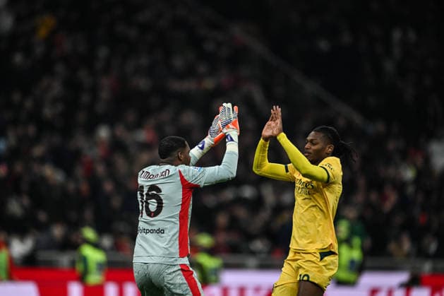 Rafael Leao of AC Milan celebrating after a goal during the Italian Serie A football match between AC Milan and Calcio Como on February 18th, Giuseppe Meazza San Siro Siro stadium in Milan, Italy  Copyright: xTizianoxBallabio IPAxSportx xipa-agency.netx xx IPA_71707545 IPA_Agency_IPA71707545