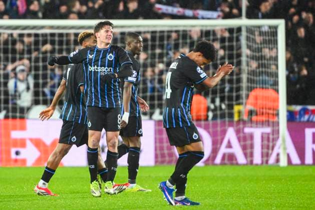 Club Brugge v Atletico de Madrid - UEFA Champions League BRUGGE, BELGIUM - FEBRUARY 18 : Tzolis Christos forward of Club Brugge celebrating scoring a goal during the UEFA Champions League 2025 26 knockout phase play-off match first leg between Club Brugge and Atletico de Madrid on February 18, 2026 in Brugge, Belgium, 18 02 2026 Brugge Belgium  Copyright: xVincentxKalutx