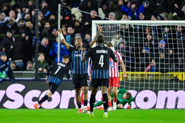 Club Brugge v Atletico de Madrid - UEFA Champions League BRUGGE, BELGIUM - FEBRUARY 18 : Ordonez Joel defender of Club Brugge celebrating scoring a goal during the UEFA Champions League 2025 26 knockout phase play-off match first leg between Club Brugge and Atletico de Madrid on February 18, 2026 in Brugge, Belgium, 18 02 2026 Brugge Belgium  Copyright: xJanxDexMeuleneirx