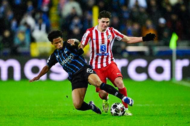 Club Brugge v Atletico de Madrid - UEFA Champions League BRUGGE, BELGIUM - FEBRUARY 18 : Player of Club Brugge in action during the UEFA Champions League 2025 26 knockout phase play-off match first leg between Club Brugge and Atletico de Madrid on February 18, 2026 in Brugge, Belgium, 18 02 2026 Brugge Belgium  Copyright: xJanxDexMeuleneirx