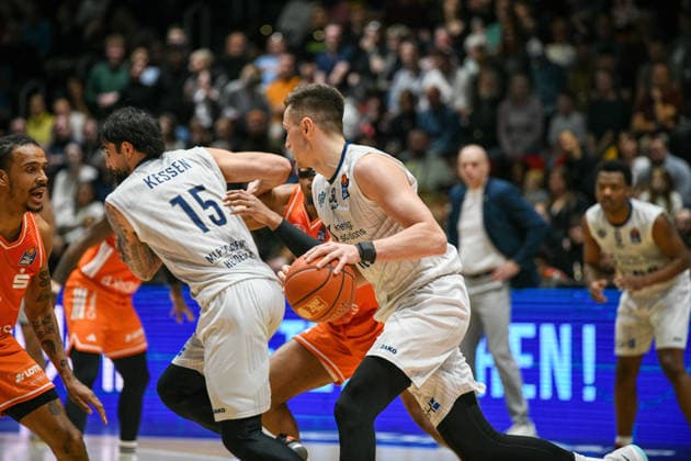 easyCredit Basketball Bundesliga, Matchday 21, Niners Chemnitz MLP Academics Heidelberg 18 02 2026 from 20 Copyright: xEHLxMedia MichelxKöhlerx 20261802-Niners-Heidelberg_093