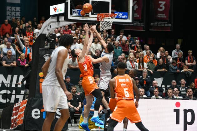 easyCredit Basketball Bundesliga, Matchday 21, Niners Chemnitz MLP Academics Heidelberg 18 02 2026 from 20 Copyright: xEHLxMedia MichelxKöhlerx 20261802-Niners-Heidelberg_120