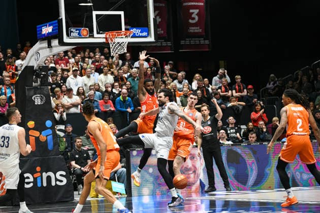 easyCredit Basketball Bundesliga, Matchday 21, Niners Chemnitz MLP Academics Heidelberg 18 02 2026 from 20 Copyright: xEHLxMedia MichelxKöhlerx 20261802-Niners-Heidelberg_121