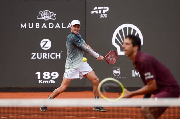 rio open, etapa do ATP, Tennis Herren world tour 500 Rio de Janeiro (RJ), 02 18 2026 - Rio Open ATP 500 RJ - Joao Fonseca and Marcelo Melo (BRA) during the Rio Open, a stage of the ATP World Tour 500, which takes place at the Jockey Club Brasileiro in Gavea, South Zone of Rio de Janeiro, this Wednesday, February 18, 2026. (Foto: Clever Felix Thenews2 imago images) SPO  Copyright: xCleverxFelixx