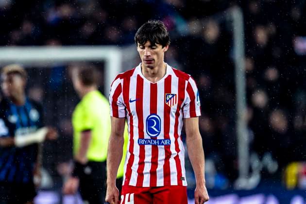 Atletico de Madrid defender Robin Le Normand, during the match Club Brugge KV vs Atletico de Madrid at the Jan Breydelstadion for the Champions League KO play offs 1st leg season 2025 2026 in BRUGGE, Belgium on 18 february 2026 Photo by Stefan Koops EYE4IMAGES DeFodi Images