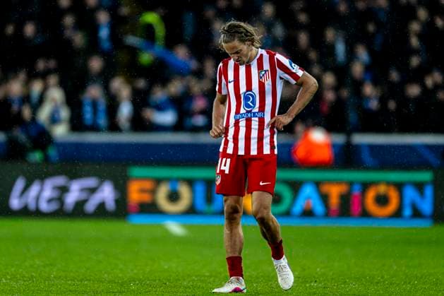 Atletico de Madrid midfielder Marcos Llorente, during the match Club Brugge KV vs Atletico de Madrid at the Jan Breydelstadion for the Champions League KO play offs 1st leg season 2025 2026 in BRUGGE, Belgium on 18 february 2026 Photo by Stefan Koops EYE4IMAGES DeFodi Images