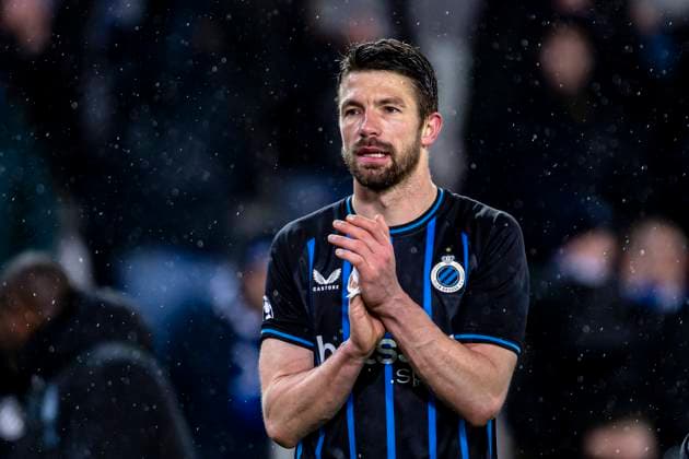 Club Brugge defender Brandon Mechele, during the match Club Brugge KV vs Atletico de Madrid at the Jan Breydelstadion for the Champions League KO play offs 1st leg season 2025 2026 in BRUGGE, Belgium on 18 february 2026 Photo by Stefan Koops EYE4IMAGES DeFodi Images