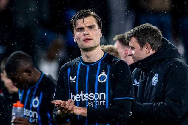 Club Brugge defender Bjorn Meijer, during the match Club Brugge KV vs Atletico de Madrid at the Jan Breydelstadion for the Champions League KO play offs 1st leg season 2025 2026 in BRUGGE, Belgium on 18 february 2026 Photo by Stefan Koops EYE4IMAGES DeFodi Images