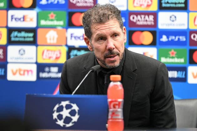 260218 Club Brugge vs Atletico Madrid Head Coach Diego Simeone of Atletico pictured during the Uefa Champions League Knock Out play offs first leg in season 2025 - 2026 between Club Brugge KV and Atletico de Madrid on February 19 , 2026 in Brugge, Belgium. (Photo by David Catry Isosport) Brugge Belgium  Copyright: xDavidxCatryx 20260219DC2_6661
