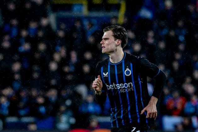 Club Brugge defender Bjorn Meijer, during the match Club Brugge KV vs Atletico de Madrid at the Jan Breydelstadion for the Champions League KO play offs 1st leg season 2025 2026 in BRUGGE, Belgium on 18 february 2026 Photo by Stefan Koops EYE4IMAGES DeFodi Images