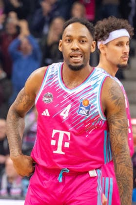 Germany 1 Bundesliga Basketball easyCredit BBL 2025 2026 Telekom Bonn vs SC RASTA Vechta 21 Matchday, 18 02 2026 Telekom Dome Bonn Facial expression Jeff Garrett Jr Telekom Bonn, 4 Copyright: xOrhanxHabashx