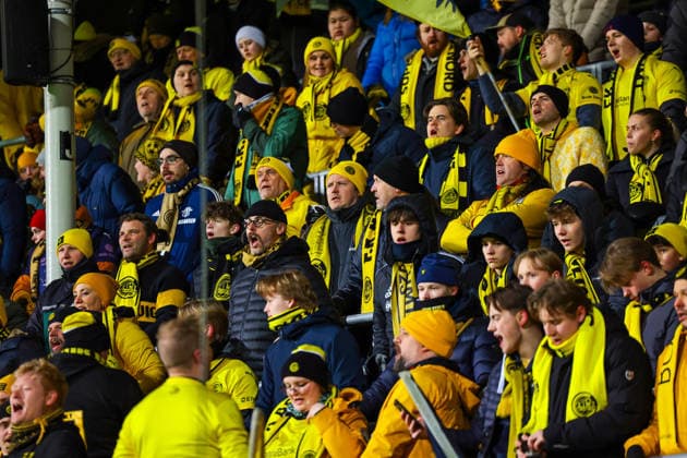 Football, Champions League 2025 2026 Bodo Glimt Inter Bodo 20260218 Bodo Glimt supporters before the Champions League football match between Bodo Glimt and Inter at Aspmyra stadium Photo Thomas Andersen NTB Bodo Norway EDITORIAL USE ONLY RESTRICTED USE FOR BETTING COMPANIES  Copyright: xThomasxAndersenx xNTBx