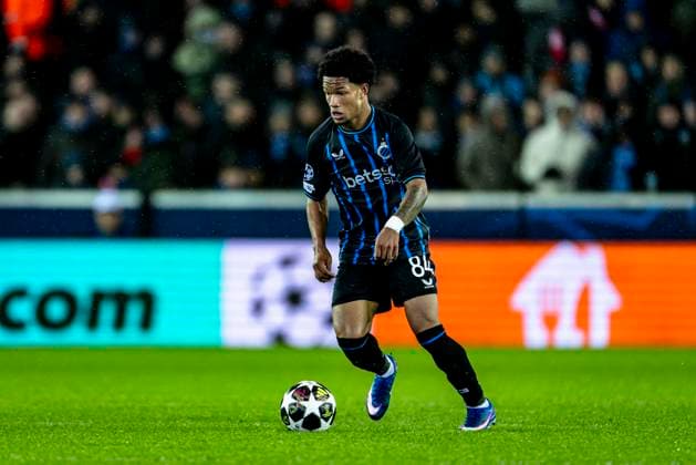 Club Brugge forwarder Shandre Campbell, during the match Club Brugge KV vs Atletico de Madrid at the Jan Breydelstadion for the Champions League KO play offs 1st leg season 2025 2026 in BRUGGE, Belgium on 18 february 2026 Photo by Stefan Koops EYE4IMAGES DeFodi Images