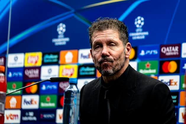 Atletico de Madrid trainer Diego Simeone, during the match Club Brugge KV vs Atletico de Madrid at the Jan Breydelstadion for the Champions League KO play offs 1st leg season 2025 2026 in BRUGGE, Belgium on 18 february 2026 Photo by Stefan Koops EYE4IMAGES DeFodi Images