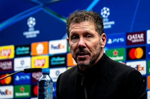 Atletico de Madrid trainer Diego Simeone, during the match Club Brugge KV vs Atletico de Madrid at the Jan Breydelstadion for the Champions League KO play offs 1st leg season 2025 2026 in BRUGGE, Belgium on 18 february 2026 Photo by Stefan Koops EYE4IMAGES DeFodi Images