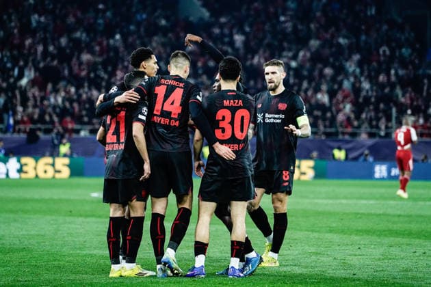 Olympiacos v Bayer Leverkusen - UEFA Champions League PIRAEUS, GREECE - FEBRUARY 18: Bayer Leverkusen player Patrik Schick celebrates his team’s goal during the UEFA Champions League match between Olympiacos Piraeus and Bayer Leverkusen for the 2025-26 season at Karaiskaki Stadium in Piraeus, Greece, on February 18, 2026. Andreas Papakonstantinou Anadolu Piraeus Greece. Editorial use only. Please get in touch for any other usage.  Copyright: x2026xAnadoluxAndreasxPapakonstantinoux