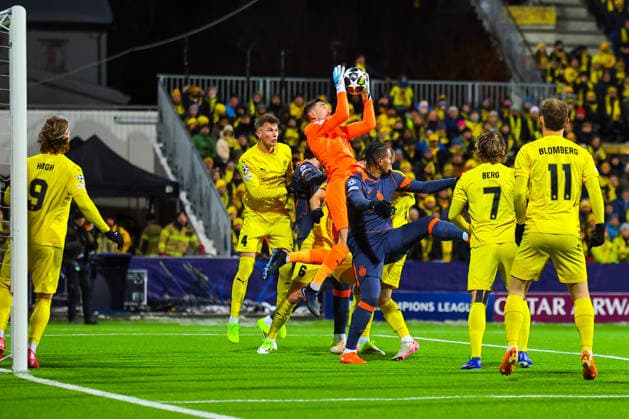 Football, Champions League 2025 2026 Bodo Glimt Inter 3 1 Bodo 20260218 Bodo Glimt s goalkeeper Nikita Haikin in the Champions League football match between Bodo Glimt and Inter at Aspmyra Stadium Photo Thomas Andersen NTB Bodo Norway EDITORIAL USE ONLY RESTRICTED USE FOR BETTING COMPANIES  Copyright: xThomasxAndersenx xNTBx