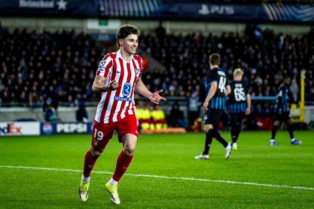 Atletico de Madrid forwarder Julian Alvarez, during the match Club Brugge KV vs Atletico de Madrid at the Jan Breydelstadion for the Champions League KO play offs 1st leg season 2025 2026 in BRUGGE, Belgium on 18 february 2026 Photo by Stefan Koops EYE4IMAGES DeFodi Images