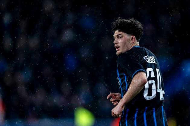 Club Brugge defender Kyriani Talbi, during the match Club Brugge KV vs Atletico de Madrid at the Jan Breydelstadion for the Champions League KO play offs 1st leg season 2025 2026 in BRUGGE, Belgium on 18 february 2026 Photo by Stefan Koops EYE4IMAGES DeFodi Images