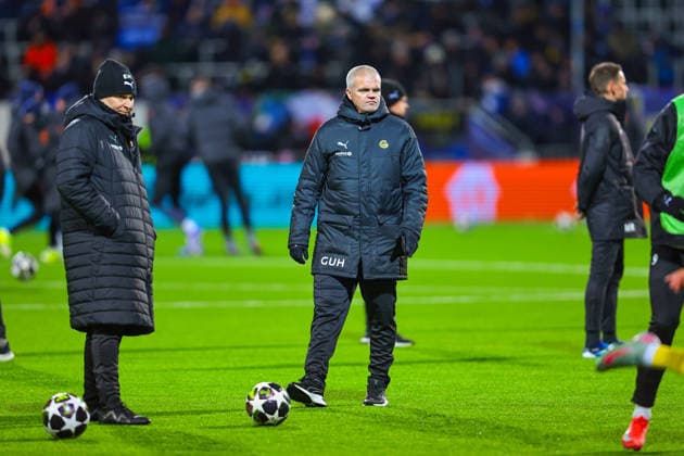 Football, Champions League 2025 2026 Bodo Glimt Inter 3 1 Bodo 20260218 Bodo Glimt s coach Gaute Ugelstad Helstrup before the Champions League football match between Bodo Glimt and Inter at Aspmyra Stadium Photo Thomas Andersen NTB Bodo Norway EDITORIAL USE ONLY RESTRICTED USE FOR BETTING COMPANIES  Copyright: xThomasxAndersenx xNTBx