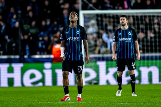 Club Brugge midfielder Raphael Onyedika, during the match Club Brugge KV vs Atletico de Madrid at the Jan Breydelstadion for the Champions League KO play offs 1st leg season 2025 2026 in BRUGGE, Belgium on 18 february 2026 Photo by Stefan Koops EYE4IMAGES DeFodi Images