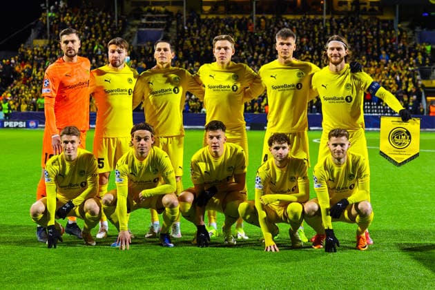 Football, Champions League 2025 2026 Bodo Glimt Inter Bodo 20260218 Bodo Glimt s starting eleven in the Champions League football match between Bodo Glimt and Inter at Aspmyra Stadium Photo Thomas Andersen NTB undefined Bodo Norway EDITORIAL USE ONLY RESTRICTED USE FOR BETTING COMPANIES  Copyright: xThomasxAndersenx xNTBx