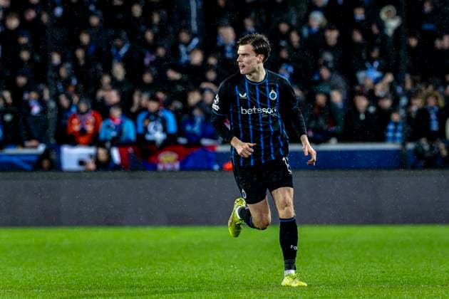 Club Brugge defender Bjorn Meijer, during the match Club Brugge KV vs Atletico de Madrid at the Jan Breydelstadion for the Champions League KO play offs 1st leg season 2025 2026 in BRUGGE, Belgium on 18 february 2026 Photo by Stefan Koops EYE4IMAGES DeFodi Images