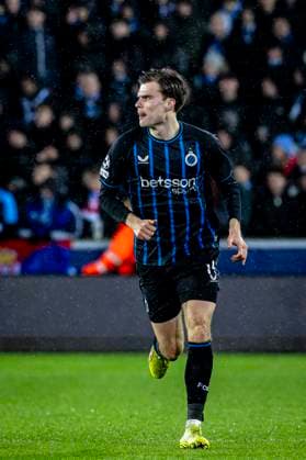 Club Brugge defender Bjorn Meijer, during the match Club Brugge KV vs Atletico de Madrid at the Jan Breydelstadion for the Champions League KO play offs 1st leg season 2025 2026 in BRUGGE, Belgium on 18 february 2026 Photo by Stefan Koops EYE4IMAGES DeFodi Images