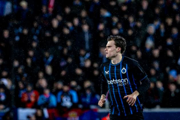 Club Brugge defender Bjorn Meijer, during the match Club Brugge KV vs Atletico de Madrid at the Jan Breydelstadion for the Champions League KO play offs 1st leg season 2025 2026 in BRUGGE, Belgium on 18 february 2026 Photo by Stefan Koops EYE4IMAGES DeFodi Images