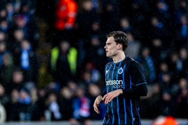 Club Brugge defender Bjorn Meijer, during the match Club Brugge KV vs Atletico de Madrid at the Jan Breydelstadion for the Champions League KO play offs 1st leg season 2025 2026 in BRUGGE, Belgium on 18 february 2026 Photo by Stefan Koops EYE4IMAGES DeFodi Images