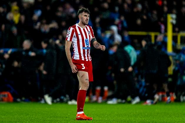 Atletico de Madrid defender Matteo Ruggeri, during the match Club Brugge KV vs Atletico de Madrid at the Jan Breydelstadion for the Champions League KO play offs 1st leg season 2025 2026 in BRUGGE, Belgium on 18 february 2026 Photo by Stefan Koops EYE4IMAGES DeFodi Images