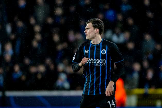 Club Brugge defender Bjorn Meijer, during the match Club Brugge KV vs Atletico de Madrid at the Jan Breydelstadion for the Champions League KO play offs 1st leg season 2025 2026 in BRUGGE, Belgium on 18 february 2026 Photo by Stefan Koops EYE4IMAGES DeFodi Images