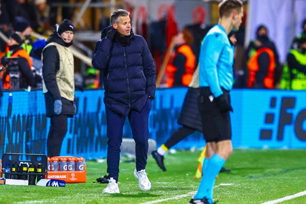 Football, Champions League 2025 2026 Bodo Glimt Inter 3 1 Bodo 20260218 Bodo Glimt s head coach Kjetil Knutsen during the Champions League football match between Bodo Glimt and Inter at Aspmyra Stadium Photo Mats Torbergsen NTB Bodo Norway EDITORIAL USE ONLY RESTRICTED USE FOR BETTING COMPANIES  Copyright: xMatsxTorbergsenx xNTBx