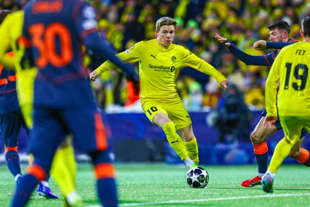 Football, Champions League 2025 2026 Bodo Glimt Inter 3 1 Bodo 20260218 Bodo Glimts Jens Petter Hauge during the Champions League football match between Bodo Glimt and Inter at Aspmyra Stadium Photo Mats Torbergsen NTB Bodo Norway EDITORIAL USE ONLY RESTRICTED USE FOR BETTING COMPANIES  Copyright: xMatsxTorbergsenx xNTBx