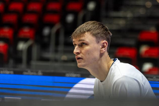 GER, easy Credit Basketball Bundesliga, Niners Chemnitz MLP Academics Heidelberg 18 02 2026, Messe, Chemnitz, GER, easy Credit Basketball Bundesliga, Niners Chemnitz MLP Academics Heidelberg Niklas Würzner MLP Academics Heidelberg 2 Foto Alexander Trienitz Chemnitz Messe Sachsen Germany