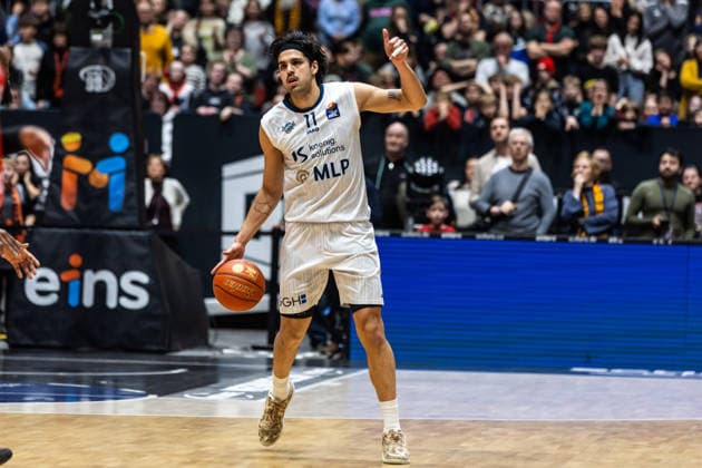 GER, easy Credit Basketball Bundesliga, Niners Chemnitz MLP Academics Heidelberg 18 02 2026, Messe, Chemnitz, GER, easy Credit Basketball Bundesliga, Niners Chemnitz MLP Academics Heidelberg Erol Ersek MLP Academics Heidelberg 11 Foto Alexander Trienitz Chemnitz Messe Sachsen Germany
