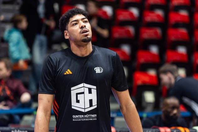 GER, easy Credit Basketball Bundesliga, Niners Chemnitz MLP Academics Heidelberg 18 02 2026, Messe, Chemnitz, GER, easy Credit Basketball Bundesliga, Niners Chemnitz MLP Academics Heidelberg Kostja Mushidi Niners Chemnitz, 11 Foto Alexander Trienitz Chemnitz Messe Sachsen Germany