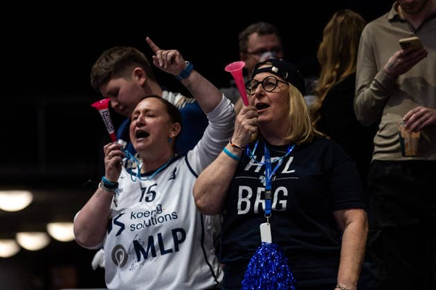 GER, easy Credit Basketball Bundesliga, Niners Chemnitz MLP Academics Heidelberg 18 02 2026, Messe, Chemnitz, GER, easy Credit Basketball Bundesliga, Niners Chemnitz MLP Academics Heidelberg Fans of Team MLP Academics Heidelberg Photo Alexander Trienitz Chemnitz Messe Sachsen Germany