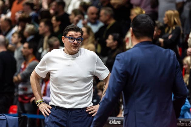 GER, easy Credit Basketball Bundesliga, Niners Chemnitz MLP Academics Heidelberg 18 02 2026, Messe, Chemnitz, GER, easy Credit Basketball Bundesliga, Niners Chemnitz MLP Academics Heidelberg Carlo Finetti Assistant Coach , MLP Academics Heidelberg Foto Alexander Trienitz Chemnitz Messe Sachsen Germany