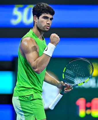 ATP, Tennis Herren QATAR EXXONMOBIL OPEN-ROUND OF 16 Carlos Alcaraz of Spain competes against Valentin Royer of France in the Round of 16 at the ATP men s Qatar ExxonMobil Open 2026 tennis tournament at the Khalifa International Tennis Complex in Doha, Qatar, on February 18 2026. DOHA Qatar Copyright: xNOUSHADx