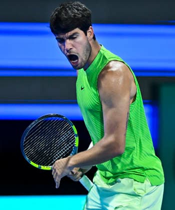 ATP, Tennis Herren QATAR EXXONMOBIL OPEN-ROUND OF 16 Carlos Alcaraz of Spain competes against Valentin Royer of France in the Round of 16 at the ATP men s Qatar ExxonMobil Open 2026 tennis tournament at the Khalifa International Tennis Complex in Doha, Qatar, on February 18 2026. DOHA Qatar Copyright: xNOUSHADx