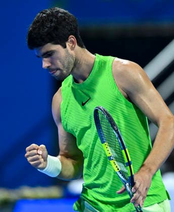 ATP, Tennis Herren QATAR EXXONMOBIL OPEN-ROUND OF 16 Carlos Alcaraz of Spain competes against Valentin Royer of France in the Round of 16 at the ATP men s Qatar ExxonMobil Open 2026 tennis tournament at the Khalifa International Tennis Complex in Doha, Qatar, on February 18 2026. DOHA Qatar Copyright: xNOUSHADx