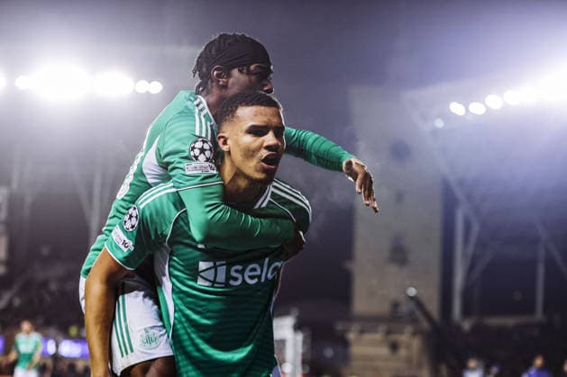 BAKU, AZERBAIJAN - FEBRUARY 18: Malick Thiaw of Newcastle United celebrates with Anthony Elanga after scoring a goal during the UEFA Champions League knockout phase play-off first leg football match between Qarabag and Newcastle United at the Tofiq Bahramov Republican Stadium in Baku on February 18, 2026. (Photo by Firudin Salimov Sports Press Photo)  Copyright: xFirudinxSalimov SportsxPressxPhox Sportspressphoto_SPR94387
