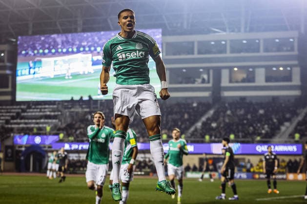 BAKU, AZERBAIJAN - FEBRUARY 18: Malick Thiaw of Newcastle United celebrates after scoring a goal during the UEFA Champions League knockout phase play-off first leg football match between Qarabag and Newcastle United at the Tofiq Bahramov Republican Stadium in Baku on February 18, 2026. (Photo by Firudin Salimov Sports Press Photo)  Copyright: xFirudinxSalimov SportsxPressxPhox Sportspressphoto_SPR94391