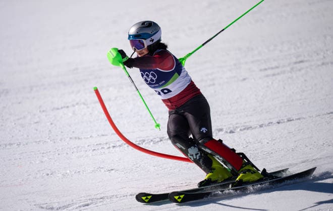 260218 -- CORTINA D AMPEZZO, Feb. 18, 2026 -- Zhang Yuying of China competes during the alpine skiing women s slalom run 1 at the Milan-Cortina 2026 Olympic Winter games, Winterspiele,Spiele, Summer games in Cortina, Italy, Feb. 18, 2026. MICO2026ITALY-CORTINA D AMPEZZO-OLYMPIC WINTER GAMES-ALPINE SKIING-WOMEN S SLALOM FeixMaohua  (MICO2026)ITALY-CORTINA D AMPEZZO-OLYMPIC WINTER GAMES-ALPINE SKIING-WOMEN S SLALOM IMAGO FeixMaohua  imago images 0847990126
