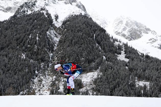 (260219) -- ANTERSELVA, Feb. 19, 2026 -- Camille Bened of France competes during the biathlon women s 4x6km relay at the 2026 Milan-Cortina Winter Olympics in Anterselva, Italy, Feb. 18, 2026. ) (MICO2026)ITALY-ANTERSELVA-OLYMPIC Winter games, Winterspiele,Spiele, Summer games BIATHLON-WOMEN S 4x6KM RELAY ZhangxTao 